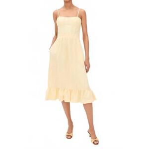 NEW ANDRES OTALORA inspiras midi dress in butter yellow